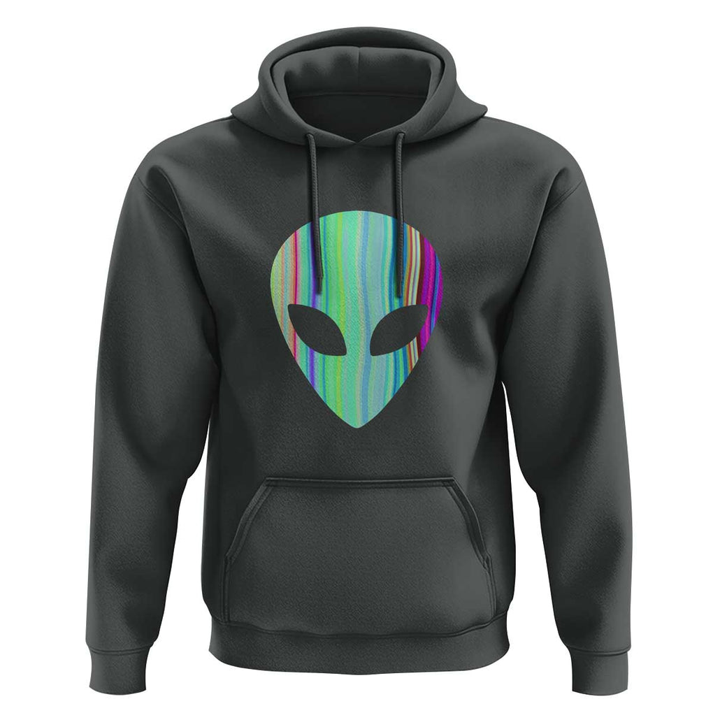 Alien Head Holographic Cute UFO Hoodie TS01 Dark Heather Print Your Wear