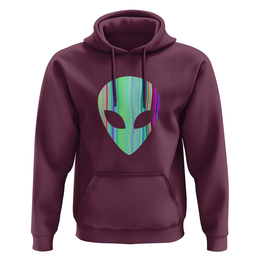 Alien Head Holographic Cute UFO Hoodie TS01 Maroon Print Your Wear