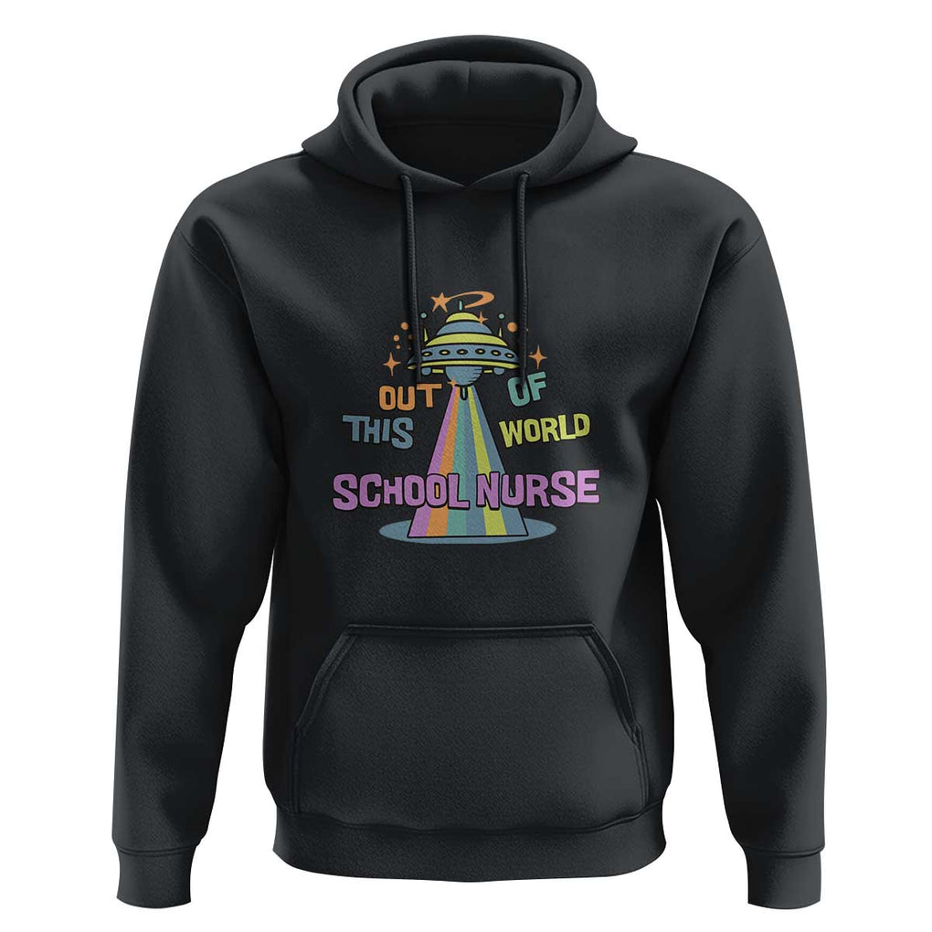Retro School Nurse Is Out Of This World RN Space UFO Hoodie TS01 Black Print Your Wear
