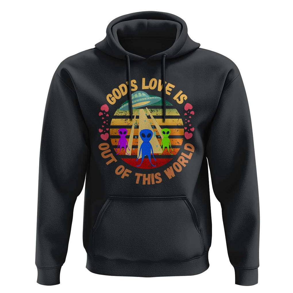 Vintage God's Love Is Out Of This World, World UFO Day Hoodie TS01 Black Print Your Wear