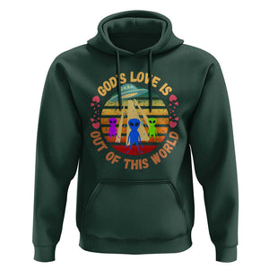 Vintage God's Love Is Out Of This World, World UFO Day Hoodie TS01 Dark Forest Green Print Your Wear