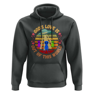 Vintage God's Love Is Out Of This World, World UFO Day Hoodie TS01 Dark Heather Print Your Wear