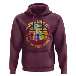 Vintage God's Love Is Out Of This World, World UFO Day Hoodie TS01 Maroon Print Your Wear