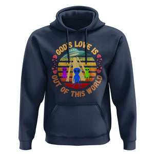 Vintage God's Love Is Out Of This World, World UFO Day Hoodie TS01 Navy Print Your Wear