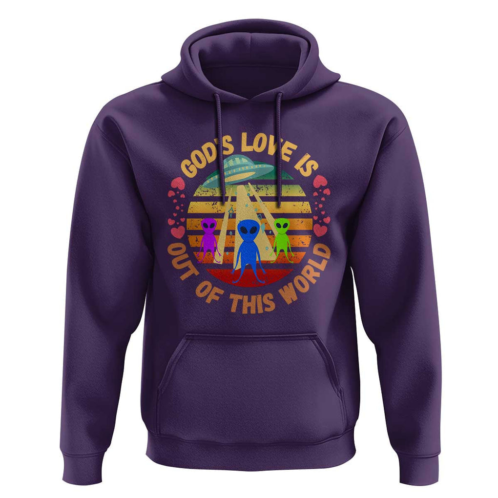 Vintage God's Love Is Out Of This World, World UFO Day Hoodie TS01 Purple Print Your Wear