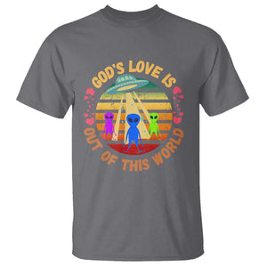 Vintage God's Love Is Out Of This World, World UFO Day T Shirt TS01 Charcoal Print Your Wear