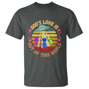 Vintage God's Love Is Out Of This World, World UFO Day T Shirt TS01 Dark Heather Print Your Wear