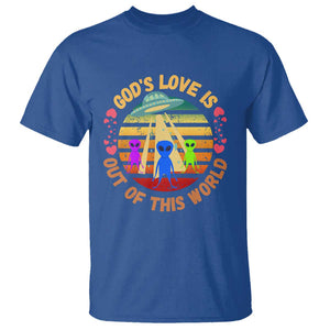 Vintage God's Love Is Out Of This World, World UFO Day T Shirt TS01 Royal Blue Print Your Wear