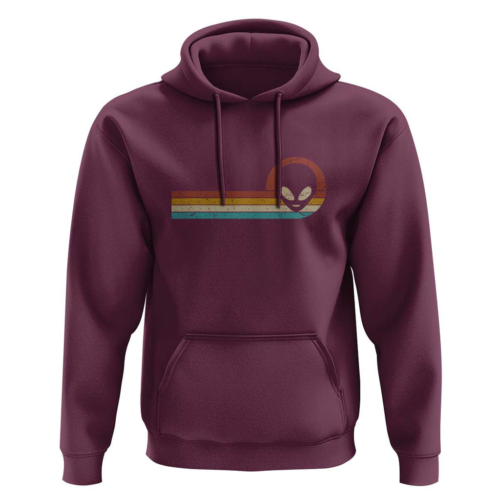 Funny UFO Lover Retro Style Vintage Alien Space Hoodie TS01 Maroon Print Your Wear