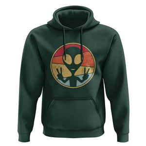 UFO Lover Funny Retro 80's Style Vintage Alien Space Gift Hoodie TS01 Dark Forest Green Print Your Wear
