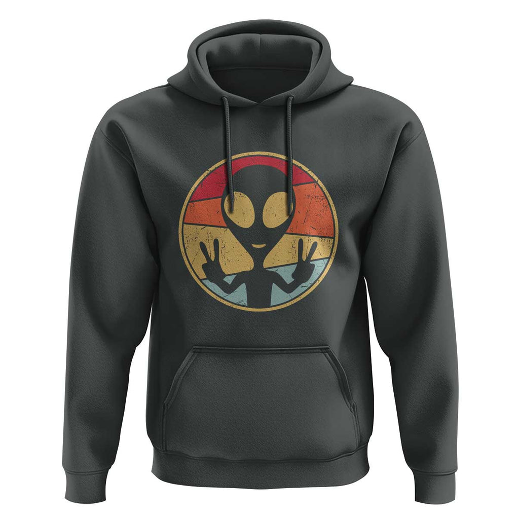 UFO Lover Funny Retro 80's Style Vintage Alien Space Gift Hoodie TS01 Dark Heather Print Your Wear