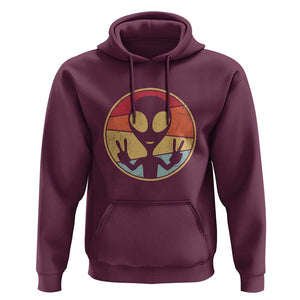 UFO Lover Funny Retro 80's Style Vintage Alien Space Gift Hoodie TS01 Maroon Print Your Wear