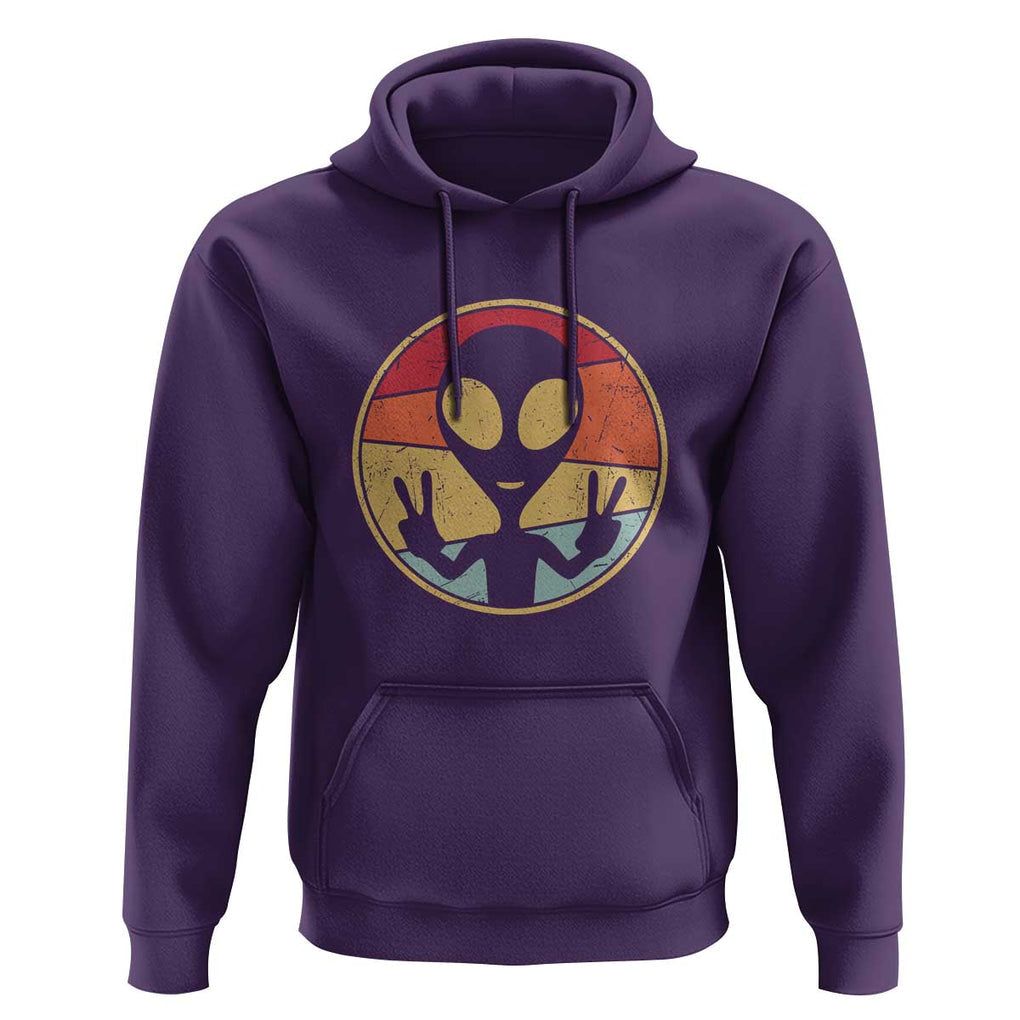 UFO Lover Funny Retro 80's Style Vintage Alien Space Gift Hoodie TS01 Purple Print Your Wear