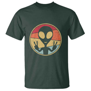 UFO Lover Funny Retro 80's Style Vintage Alien Space Gift T Shirt TS01 Dark Forest Green Print Your Wear