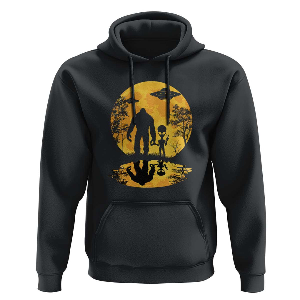 Alien Bigfoot Moon Sasquatch UFO Extraterrestrial Hoodie TS01 Black Print Your Wear