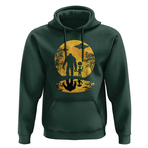 Alien Bigfoot Moon Sasquatch UFO Extraterrestrial Hoodie TS01 Dark Forest Green Print Your Wear