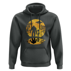 Alien Bigfoot Moon Sasquatch UFO Extraterrestrial Hoodie TS01 Dark Heather Print Your Wear