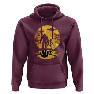 Alien Bigfoot Moon Sasquatch UFO Extraterrestrial Hoodie TS01 Maroon Print Your Wear