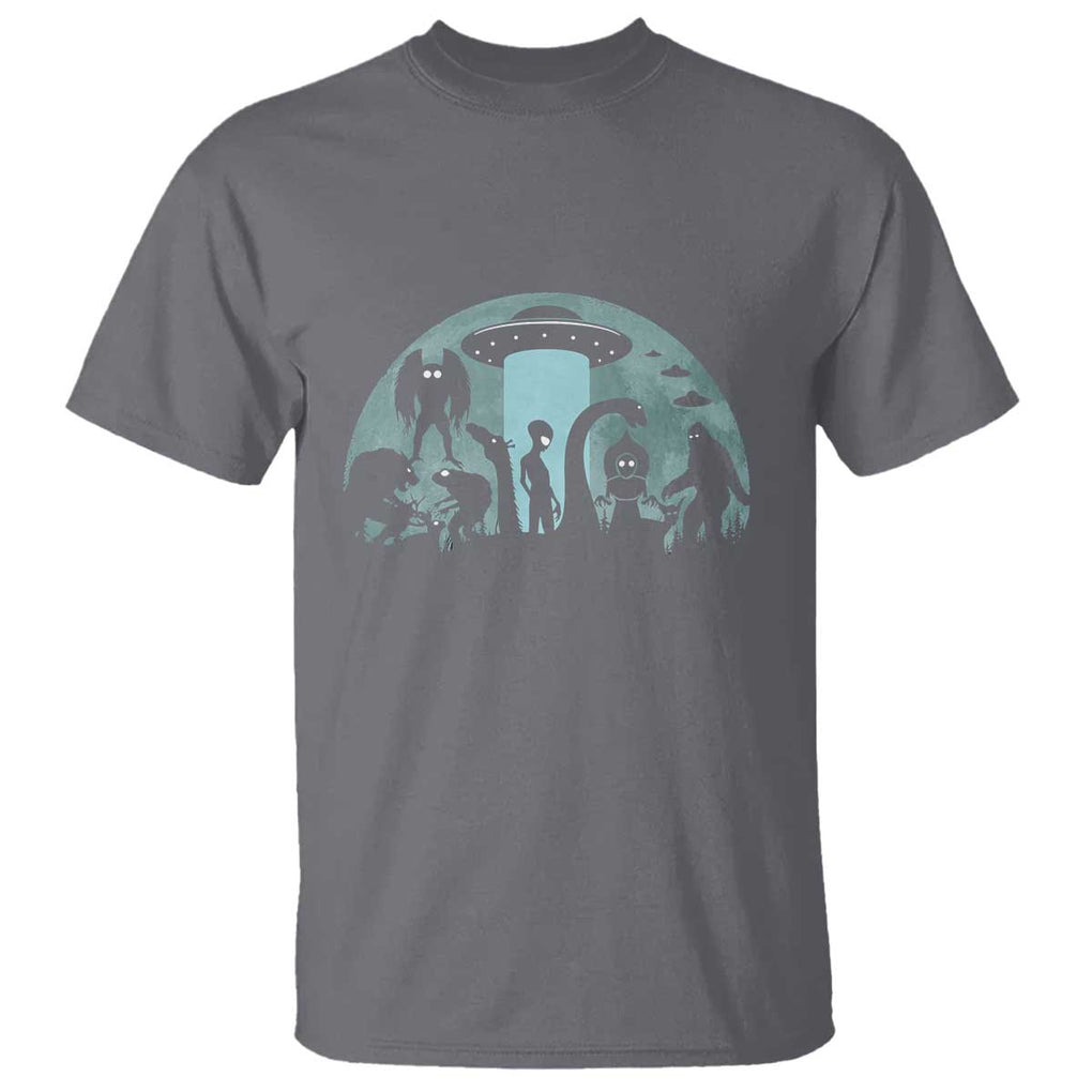 Bigfoot UFO Loch Ness Monster Mothman And Aliens Cryptid T Shirt TS01 Charcoal Print Your Wear