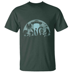 Bigfoot UFO Loch Ness Monster Mothman And Aliens Cryptid T Shirt TS01 Dark Forest Green Print Your Wear