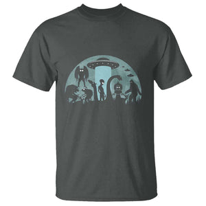 Bigfoot UFO Loch Ness Monster Mothman And Aliens Cryptid T Shirt TS01 Dark Heather Print Your Wear