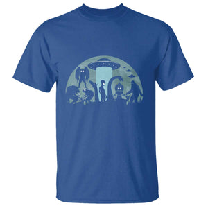 Bigfoot UFO Loch Ness Monster Mothman And Aliens Cryptid T Shirt TS01 Royal Blue Print Your Wear