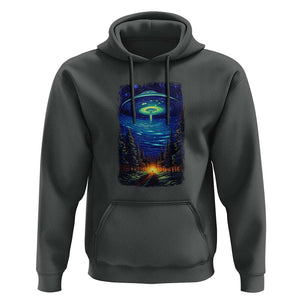 UFO Aliens Flying Saucer - Van Gogh Style - Starry Night Hoodie TS01 Dark Heather Print Your Wear