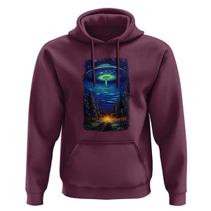 UFO Aliens Flying Saucer - Van Gogh Style - Starry Night Hoodie TS01 Maroon Print Your Wear