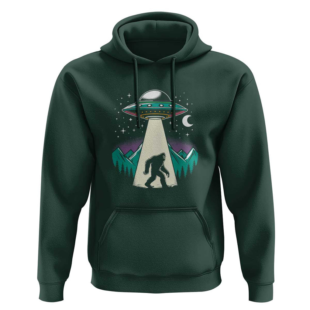UFO Bigfoot Alien Abduction Hoodie TS01 Dark Forest Green Print Your Wear