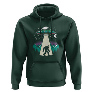 UFO Bigfoot Alien Abduction Hoodie TS01 Dark Forest Green Print Your Wear