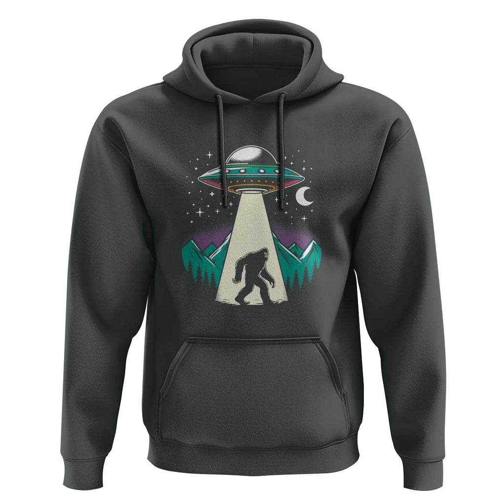 UFO Bigfoot Alien Abduction Hoodie TS01 Dark Heather Print Your Wear