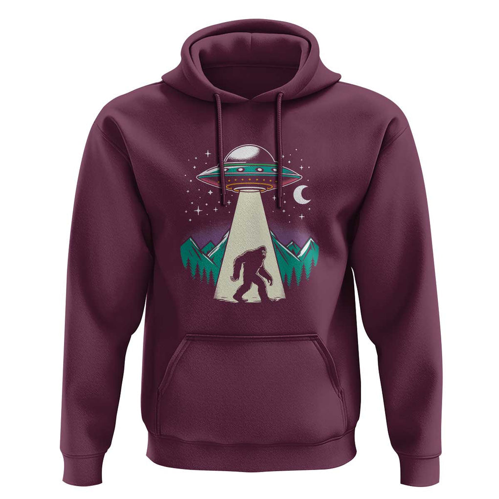 UFO Bigfoot Alien Abduction Hoodie TS01 Maroon Print Your Wear