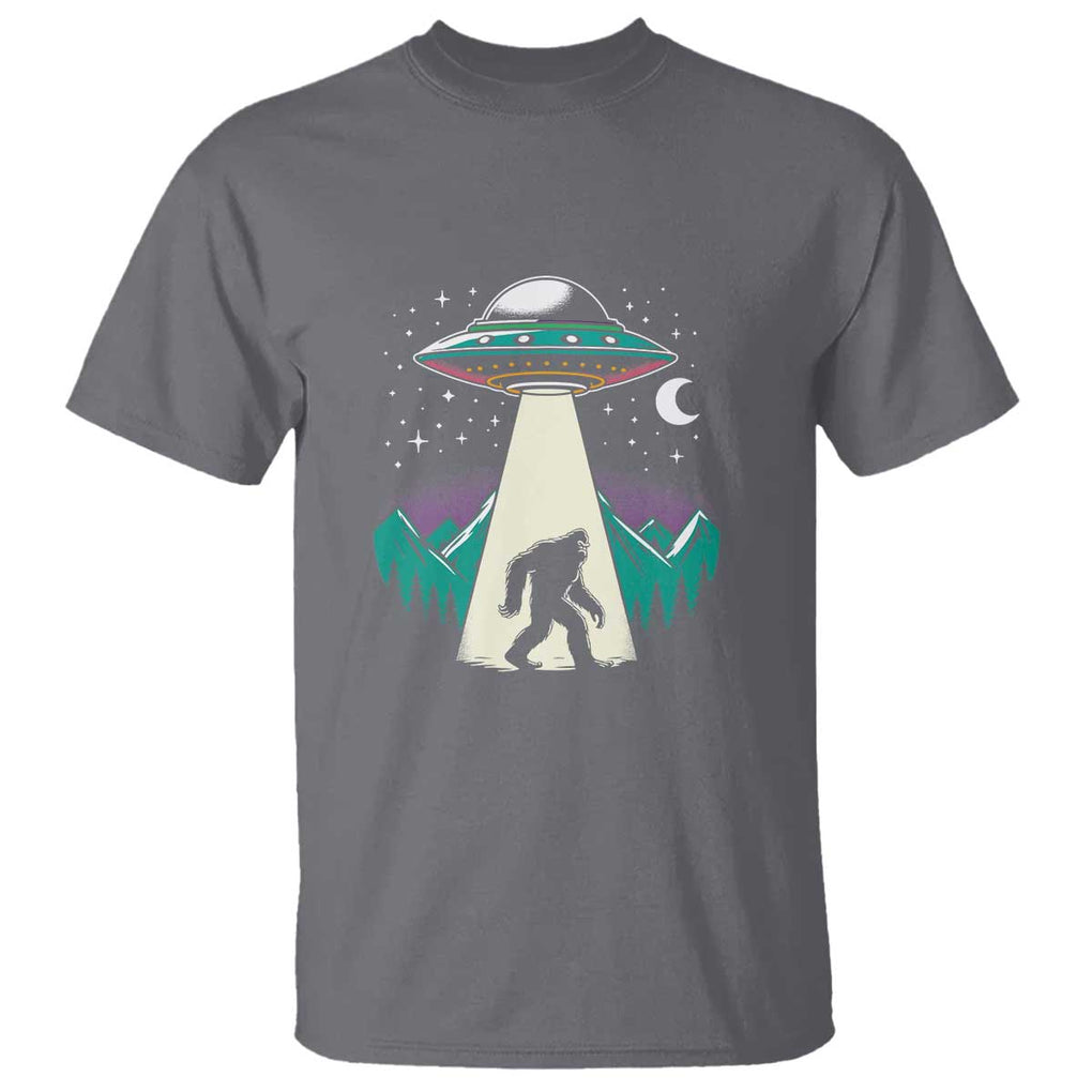 UFO Bigfoot Alien Abduction T Shirt TS01 Charcoal Print Your Wear