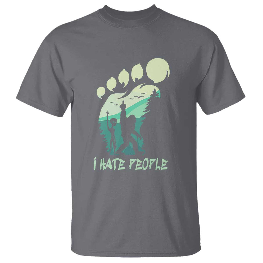 I Hate People Funny Alien Bigfoot Mountains Trip 2024 T Shirt TS01 Charcoal Print Your Wear