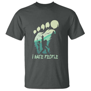 I Hate People Funny Alien Bigfoot Mountains Trip 2024 T Shirt TS01 Dark Heather Print Your Wear