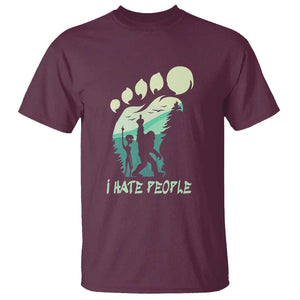 I Hate People Funny Alien Bigfoot Mountains Trip 2024 T Shirt TS01 Maroon Print Your Wear