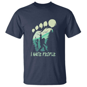 I Hate People Funny Alien Bigfoot Mountains Trip 2024 T Shirt TS01 Navy Print Your Wear