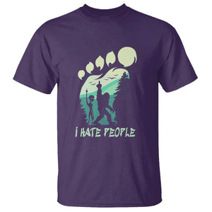 I Hate People Funny Alien Bigfoot Mountains Trip 2024 T Shirt TS01 Purple Print Your Wear