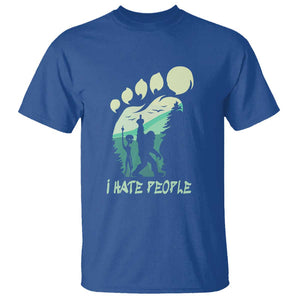 I Hate People Funny Alien Bigfoot Mountains Trip 2024 T Shirt TS01 Royal Blue Print Your Wear
