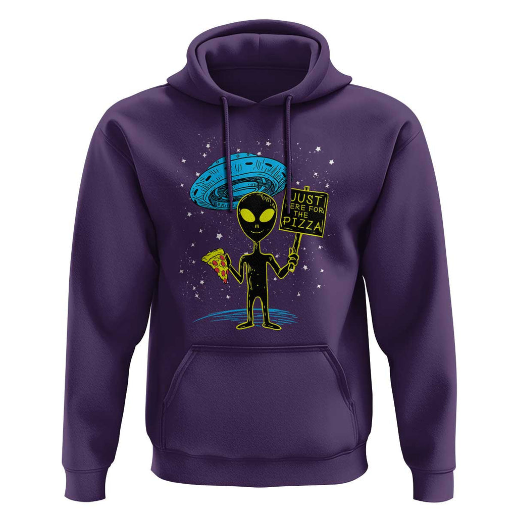 UFO Alien Just Here For The Pizza Hoodie TS01 Purple Print Your Wear