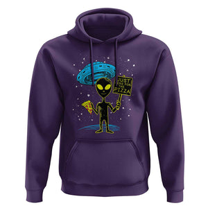 UFO Alien Just Here For The Pizza Hoodie TS01 Purple Print Your Wear