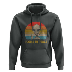 Vintage I Come in Peace Tshirt Alien Smoking Gift Hoodie TS01 Dark Heather Print Your Wear