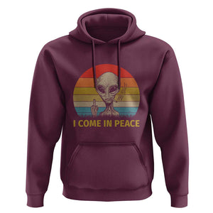 Vintage I Come in Peace Tshirt Alien Smoking Gift Hoodie TS01 Maroon Print Your Wear