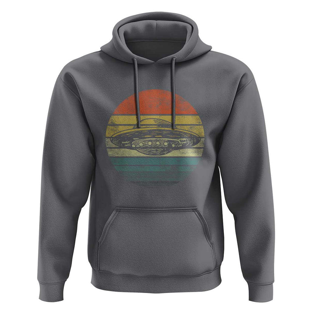 UFO Gifts Retro Sunset Funny Alien UFO Hunter Silhouette Hoodie TS01 Charcoal Print Your Wear