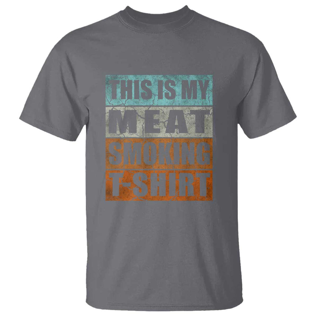 BBQ Smoker Themed Retro - Vintage My Meat Smoking T Shirt TS01 Charcoal Print Your Wear