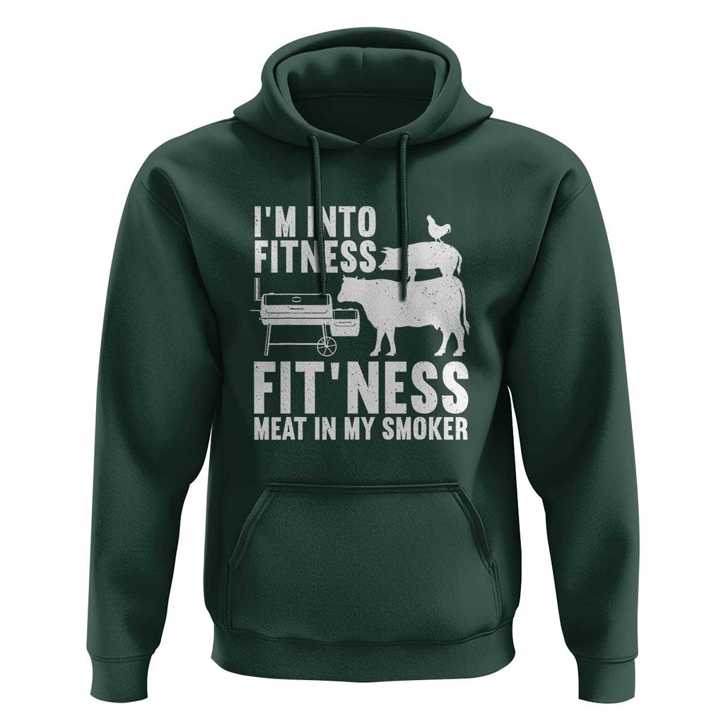 Funny BBQ Meat Smoking Art Barbeque Griller Hoodie TS01 Dark Forest Green Print Your Wear
