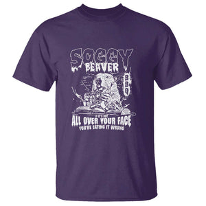 Soggy Beaver BBQ T Shirt It's Over Face The Beaver TS01 Purple Print Your Wear