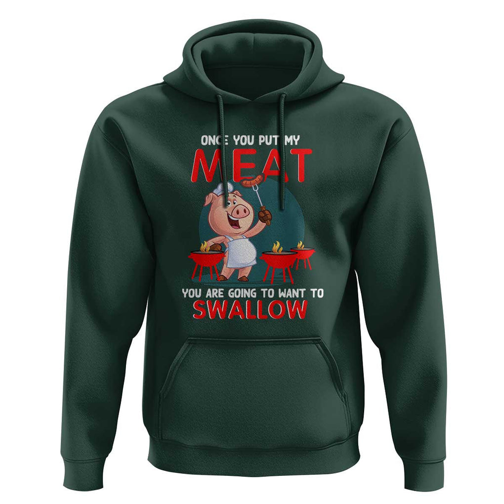 Funny BBQ Hoodie TS01 Dark Forest Green Print Your Wear