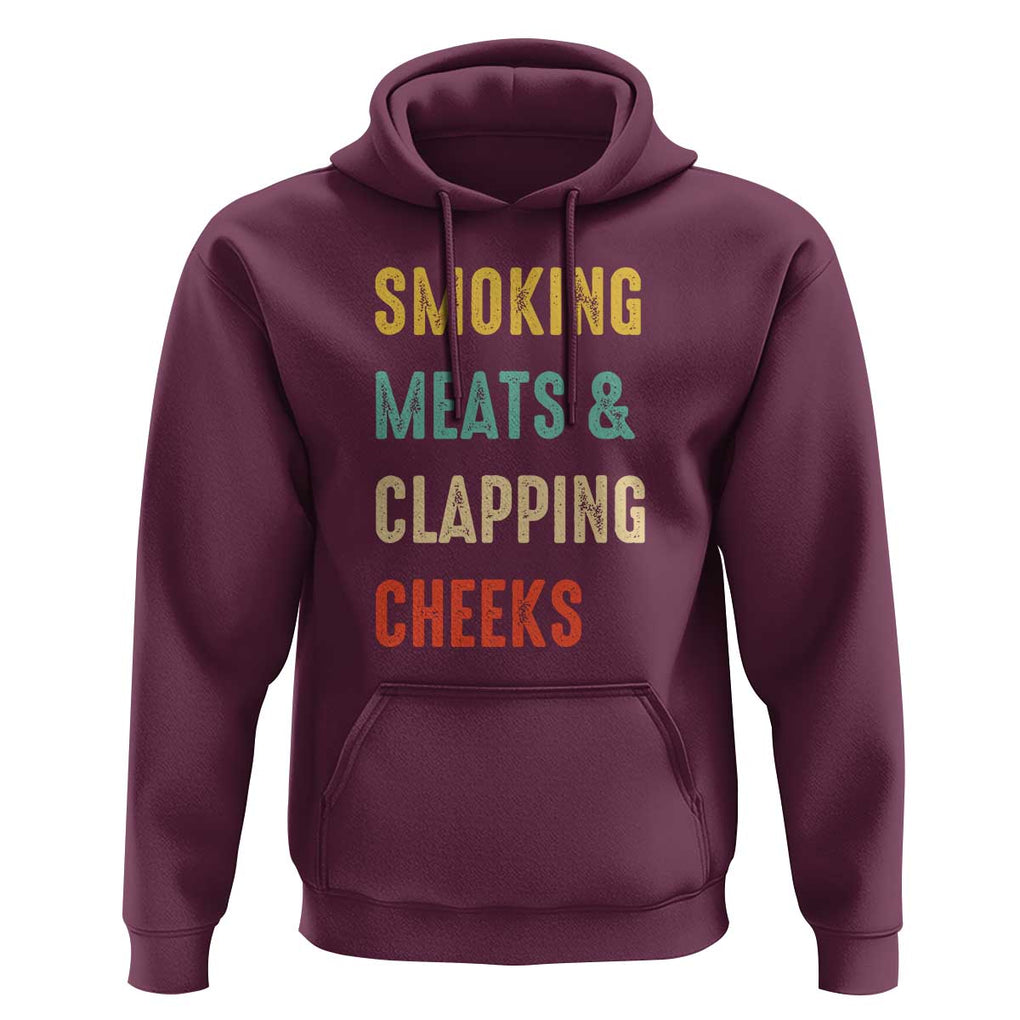 Smoking Meats And Clapping Cheeks Funny BBQ Meat Smoking Hoodie TS01 Maroon Print Your Wear
