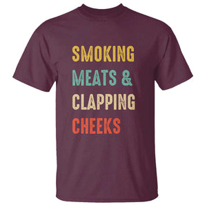Smoking Meats And Clapping Cheeks Funny BBQ Meat Smoking T Shirt TS01 Maroon Print Your Wear
